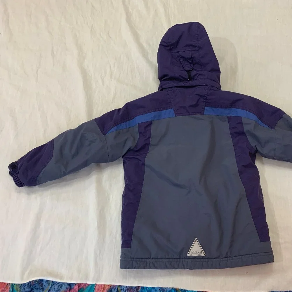 🌎🌎🌎 L.L.BEAN BOYS HOODED NYLON JACKET COAT SIZE 5-6 🌎🌎🌎